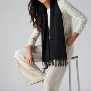 N. Peal  London Black Cashmere Scarf